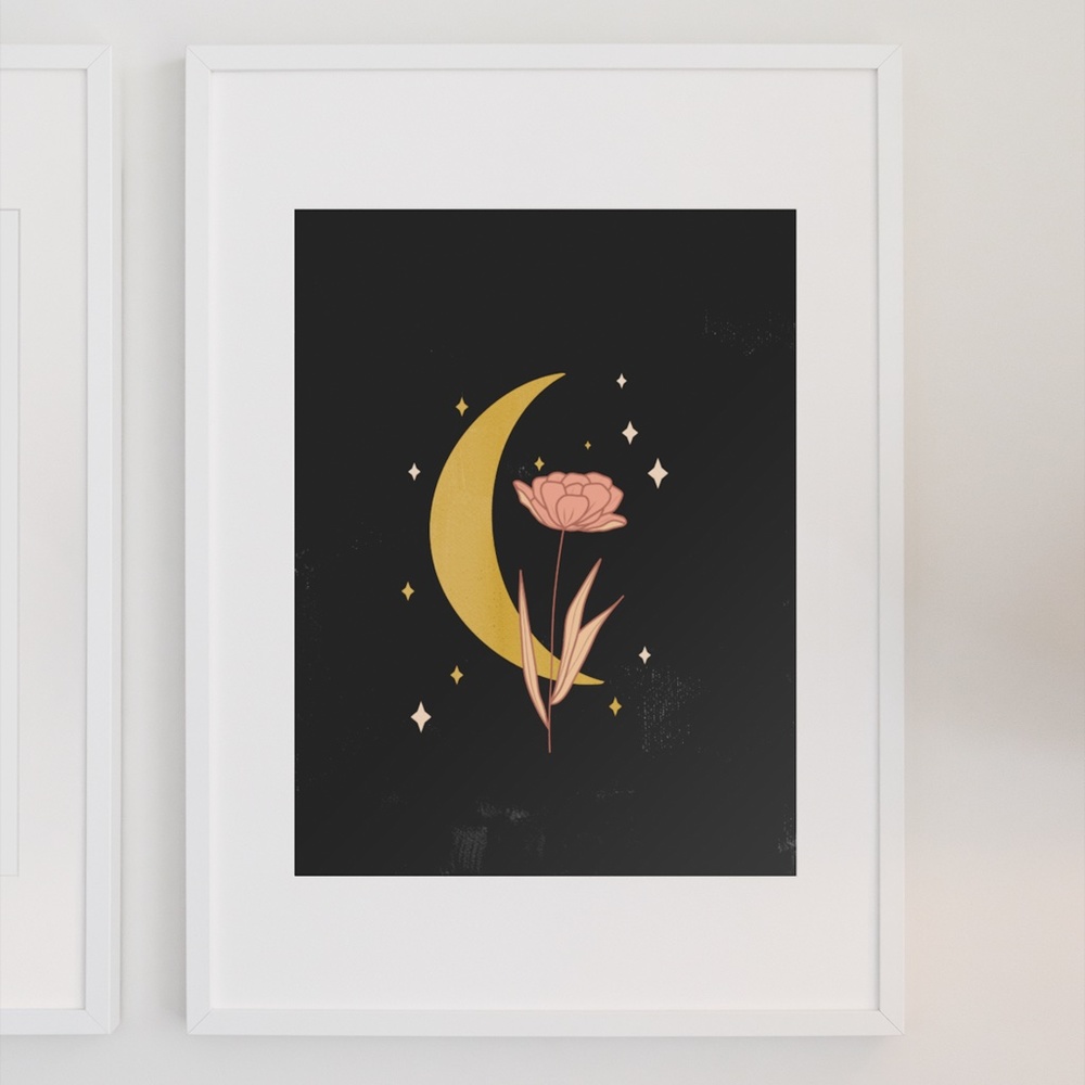 Wall Art Boho Night Sky Print Illustration Unframed - Picture 4 of 7